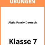 Aktiv Passiv Übungen Deutsch Arbeitsblätter Klasse 7 PDF