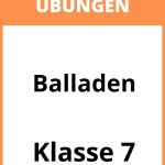 Balladen Klasse 7 Übungen PDF