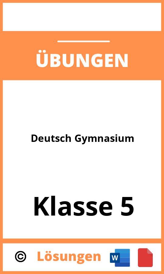Übungen Deutsch 5 Klasse Gymnasium