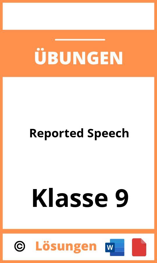 Reported Speech Übungen Klasse 9