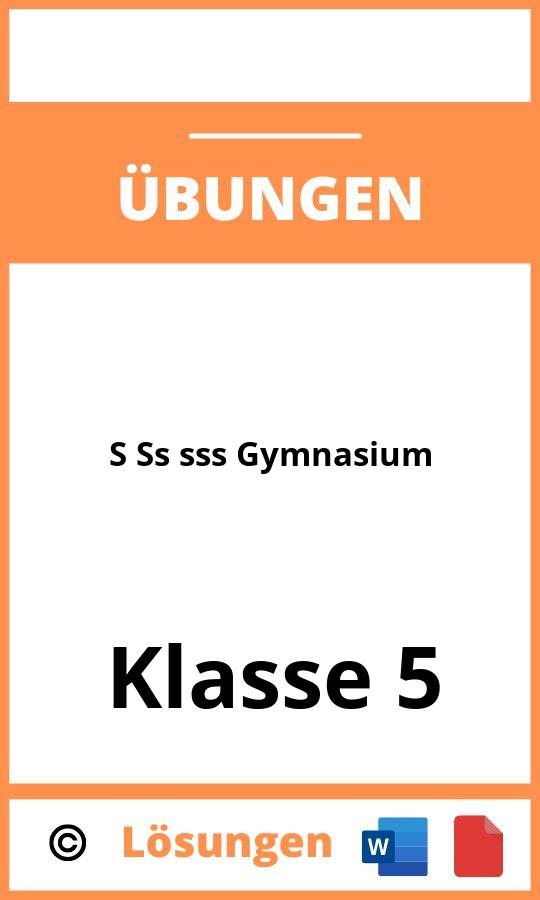S Ss ß Übungen 5 Klasse Gymnasium